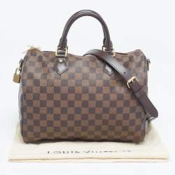 Pre Owned Louis Vuitton Damier Ebene Canvas Speedy Bandouliere 30 Bag