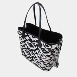 Louis Vuitton X UF  Black/White Tufted Monogram Neverfull MM Tote Bag