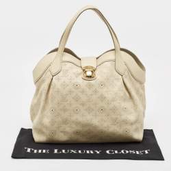 Pre Owned Louis Vuitton Lin Monogram Mahina Leather Cirrus MM Bag