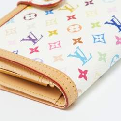 Louis Vuitton White Multicolore Monogram Canvas French Wallet