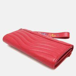 Louis Vuitton Red Leather New Wave Long Wallet 