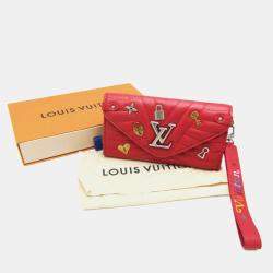 Louis Vuitton Red Leather New Wave Long Wallet 