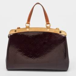 Pre Owned Louis Vuitton Amarante Monogram Vernis Brea MM Bag