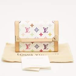 Louis Vuitton White Monogram Multicolore Canvas Porte-Monnaie Plat Coin Purse