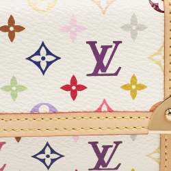 Louis Vuitton White Monogram Multicolore Canvas Porte-Monnaie Plat Coin Purse