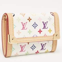 Louis Vuitton White Monogram Multicolore Canvas Porte-Monnaie Plat Coin Purse
