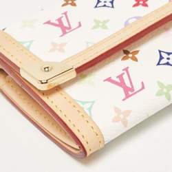 Louis Vuitton White Monogram Multicolore Canvas Porte-Monnaie Plat Coin Purse