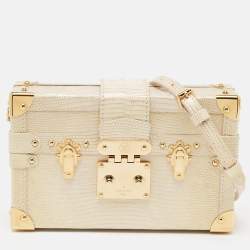 Louis Vuitton Gold Lizard Petite Malle Bag