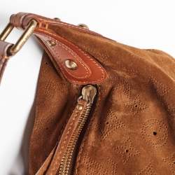 Pre Owned Louis Vuitton Brown Suede Onatah GM Hobo