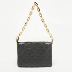 Pre Owned Louis Vuitton Black Monogram Embossed Leather Coussin PM Bag
