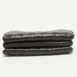 Pre Owned Louis Vuitton Black Monogram Embossed Leather Coussin PM Bag