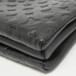 Pre Owned Louis Vuitton Black Monogram Embossed Leather Coussin PM Bag