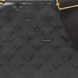 Pre Owned Louis Vuitton Black Monogram Embossed Leather Coussin PM Bag