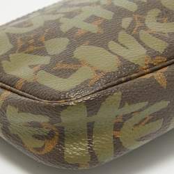 مملوكة مسبقًا Louis Vuitton Khaki Stephen Sprouse Graffiti Monogram Canvas Pochette Accessoires