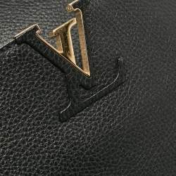 Pre Owned Louis Vuitton Black Leather Capucines PM Bag