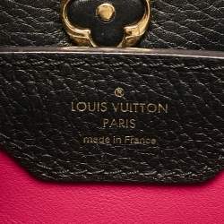 Pre Owned Louis Vuitton Black Leather Capucines PM Bag
