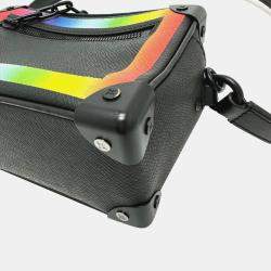 Louis Vuitton Black Taiga Leather Rainbow Soft Trunk Shoulder Bag