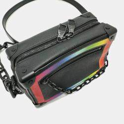 Louis Vuitton Black Taiga Leather Rainbow Soft Trunk Shoulder Bag