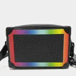 Louis Vuitton Black Taiga Leather Rainbow Soft Trunk Shoulder Bag