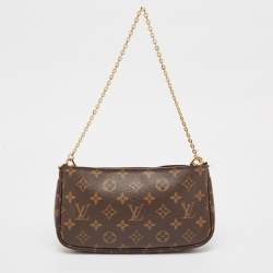 Pre Owned Louis Vuitton Khaki Monogram Canvas Multi Pochette Accessoires Bag