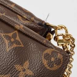 Pre Owned Louis Vuitton Khaki Monogram Canvas Multi Pochette Accessoires Bag