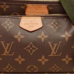 Pre Owned Louis Vuitton Khaki Monogram Canvas Multi Pochette Accessoires Bag