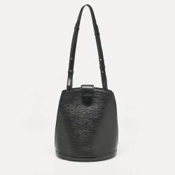 Pre Owned Louis Vuitton Black Epi Leather Cluny Bucket Bag