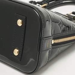 Pre Owned Louis Vuitton Black Magnetique Monogram Vernis Alma BB Bag
