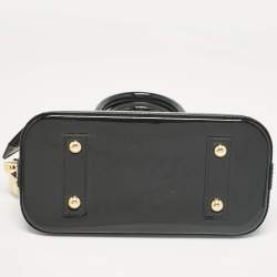 Pre Owned Louis Vuitton Black Magnetique Monogram Vernis Alma BB Bag