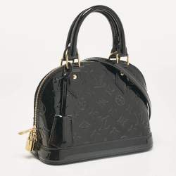 Pre Owned Louis Vuitton Black Magnetique Monogram Vernis Alma BB Bag