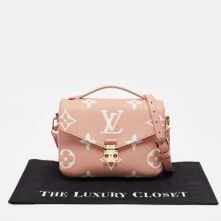 Pre Owned Louis Vuitton Arizona Beige Giant Monogram Empreinte Leather Pochette Metis Bag