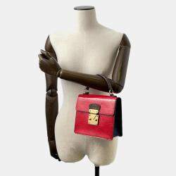 Louis Vuitton Red Patent, Navy Epi and Monogram Coated Canvas Spring Street Top Handle Bag