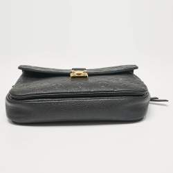 Pre Owned Louis Vuitton Black Monogram Empreinte Pochette Metis Shoulder Bag