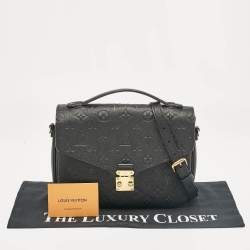 Pre Owned Louis Vuitton Black Monogram Empreinte Pochette Metis Shoulder Bag