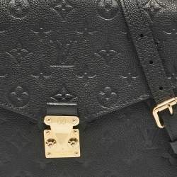 Pre Owned Louis Vuitton Black Monogram Empreinte Pochette Metis Shoulder Bag