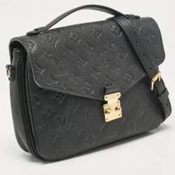 Pre Owned Louis Vuitton Black Monogram Empreinte Pochette Metis Shoulder Bag