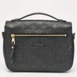 Pre Owned Louis Vuitton Black Monogram Empreinte Pochette Metis Shoulder Bag