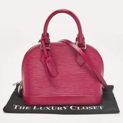 Pre Owned Louis Vuitton Fuchsia Epi Leather Alma BB Bag