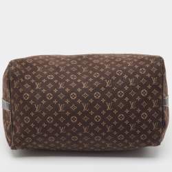 Pre Owned Louis Vuitton Ebene Monogram Canvas Mini Lin Speedy 30 Bandouliere Bag 