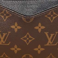 Pre Owned Louis Vuitton Black Louis Vuitton Monogram Canvas Pallas Chain Clutch