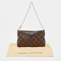Pre Owned Louis Vuitton Black Louis Vuitton Monogram Canvas Pallas Chain Clutch