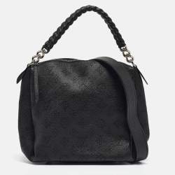 Louis Vuitton Black Monogram Mahina Leather Babylone Chain BB Bag