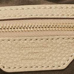 Pre Owned Louis Vuitton Beige Monogram Mahina Leather Surya L Bag