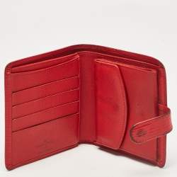 Louis Vuitton Red Epi Leather Porte Billets Compact Wallet 