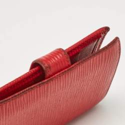 Louis Vuitton Red Epi Leather Porte Billets Compact Wallet 