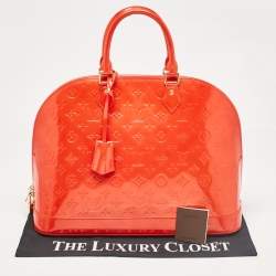 Louis Vuitton Rouge Grenadine Monogram Vernis Alma GM Bag