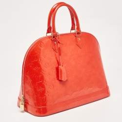 Louis Vuitton Rouge Grenadine Monogram Vernis Alma GM Bag