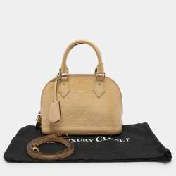 Pre Owned Louis Vuitton Beige Monogram Vernis Leather Alma BB Bag