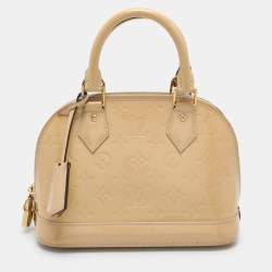 Pre Owned Louis Vuitton Beige Monogram Vernis Leather Alma BB Bag