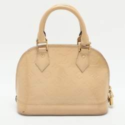 Pre Owned Louis Vuitton Beige Monogram Vernis Leather Alma BB Bag
